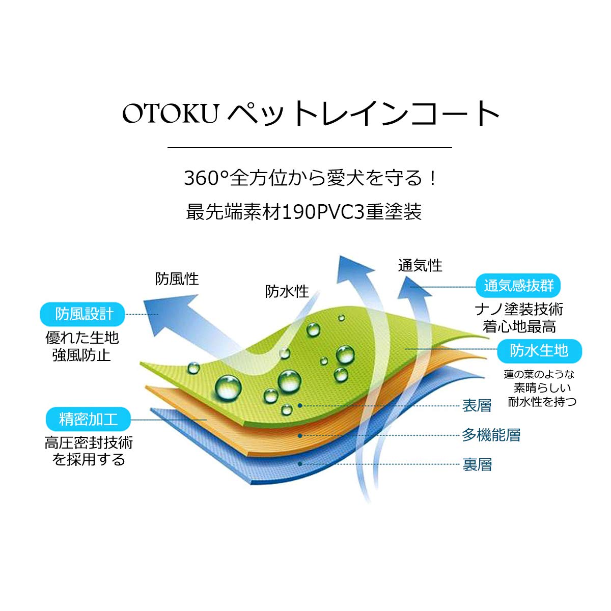 Amazon | OTOKU 犬用レインコート 快適 いい素材 レインコート